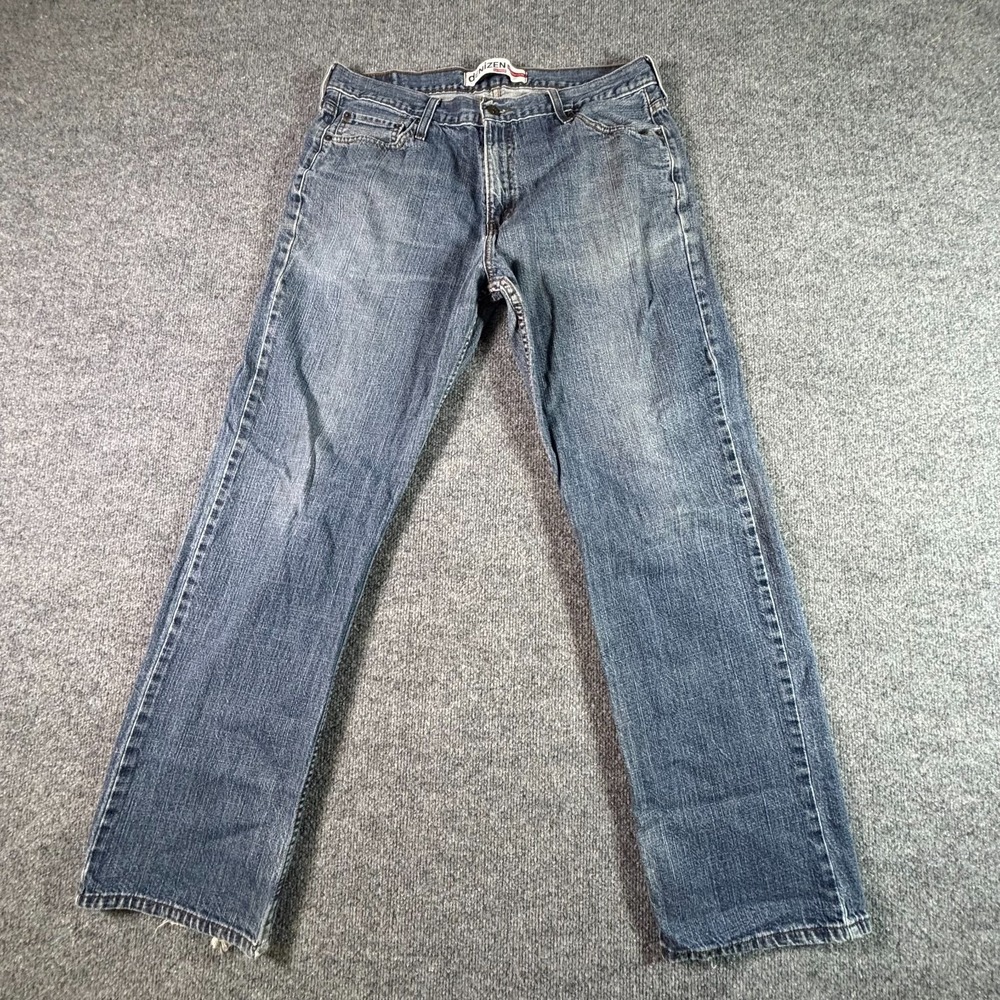 Denizen from Levis 285 Straight Jeans Mens 36x34 Blue Cotton Denim Faded Travel